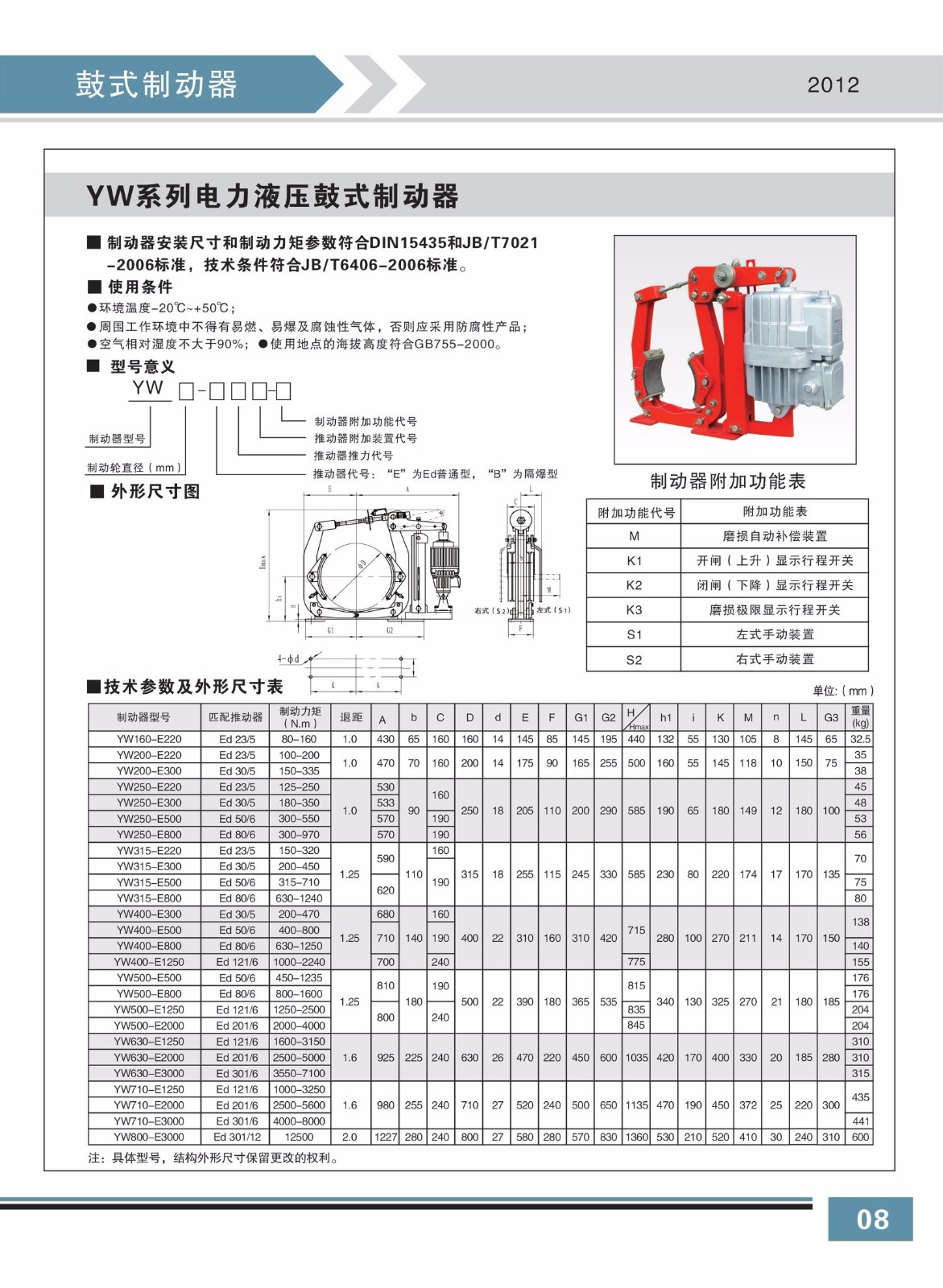 YW系列電力液壓鼓式制動器